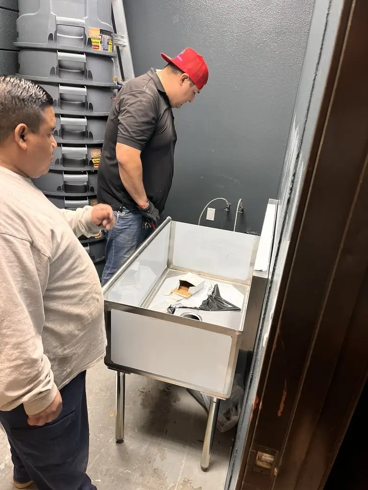 Commercial plumbing and sink installation in MLK-183